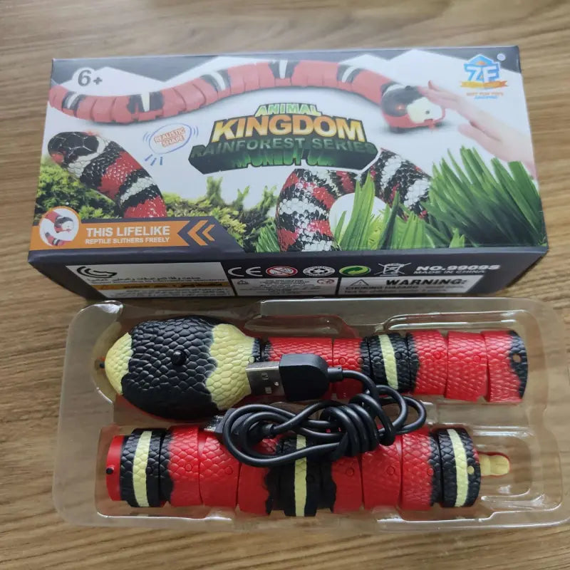 Interaktives Katzenspielzeug – Schlange mit USB-Aufladung für endlosen Spielspaß