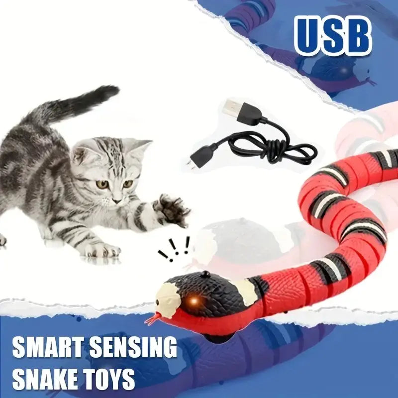 Interaktives Katzenspielzeug – Schlange mit USB-Aufladung für endlosen Spielspaß