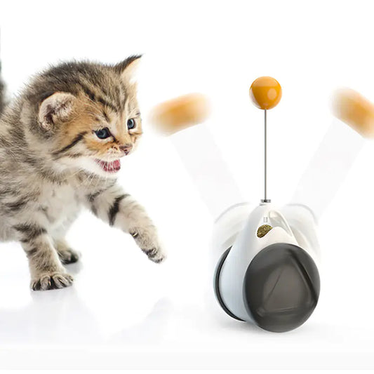 Katzen-Wackelspielzeug mit Snackspender – Interaktiv & selbstschwingend
